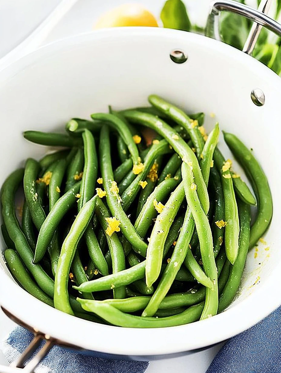 Drying soaked green beans with towel