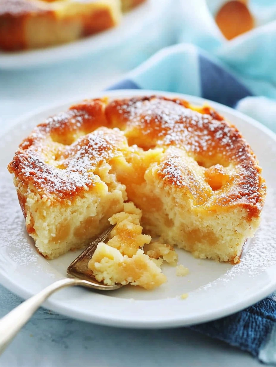 Slice of apricot almond baked custard
