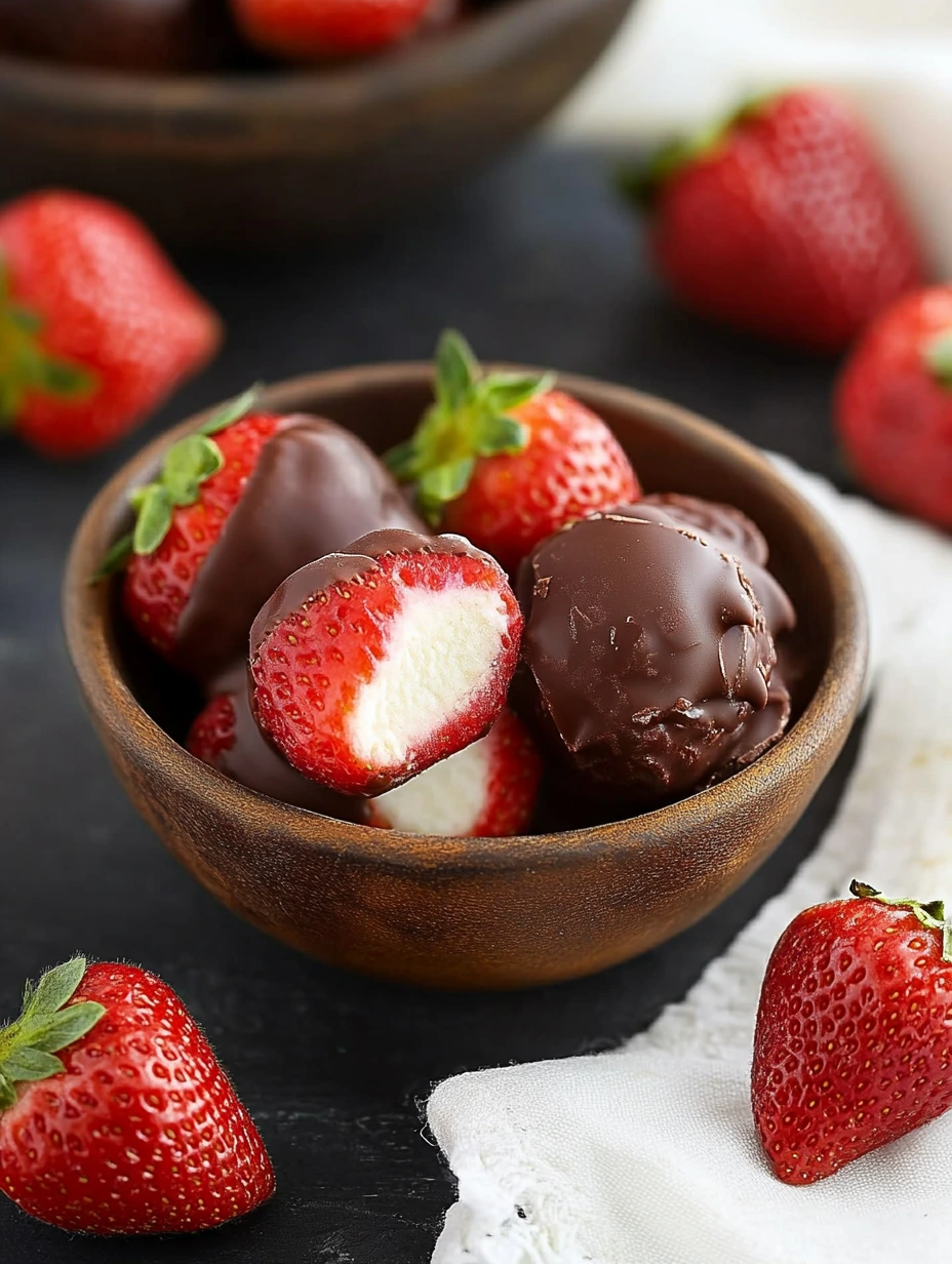 Homemade chocolate coated strawberries