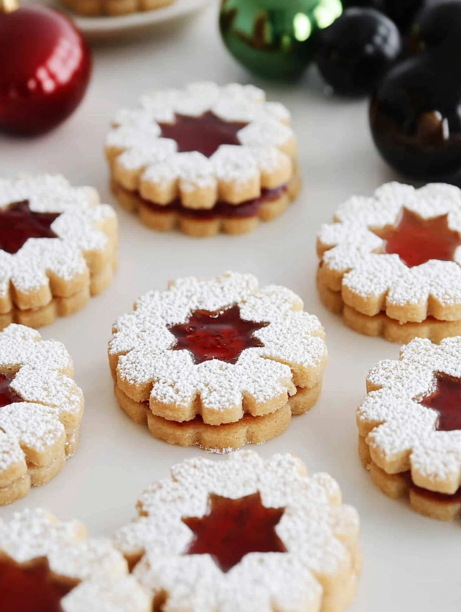 Christmas LINZER shortbread cookies