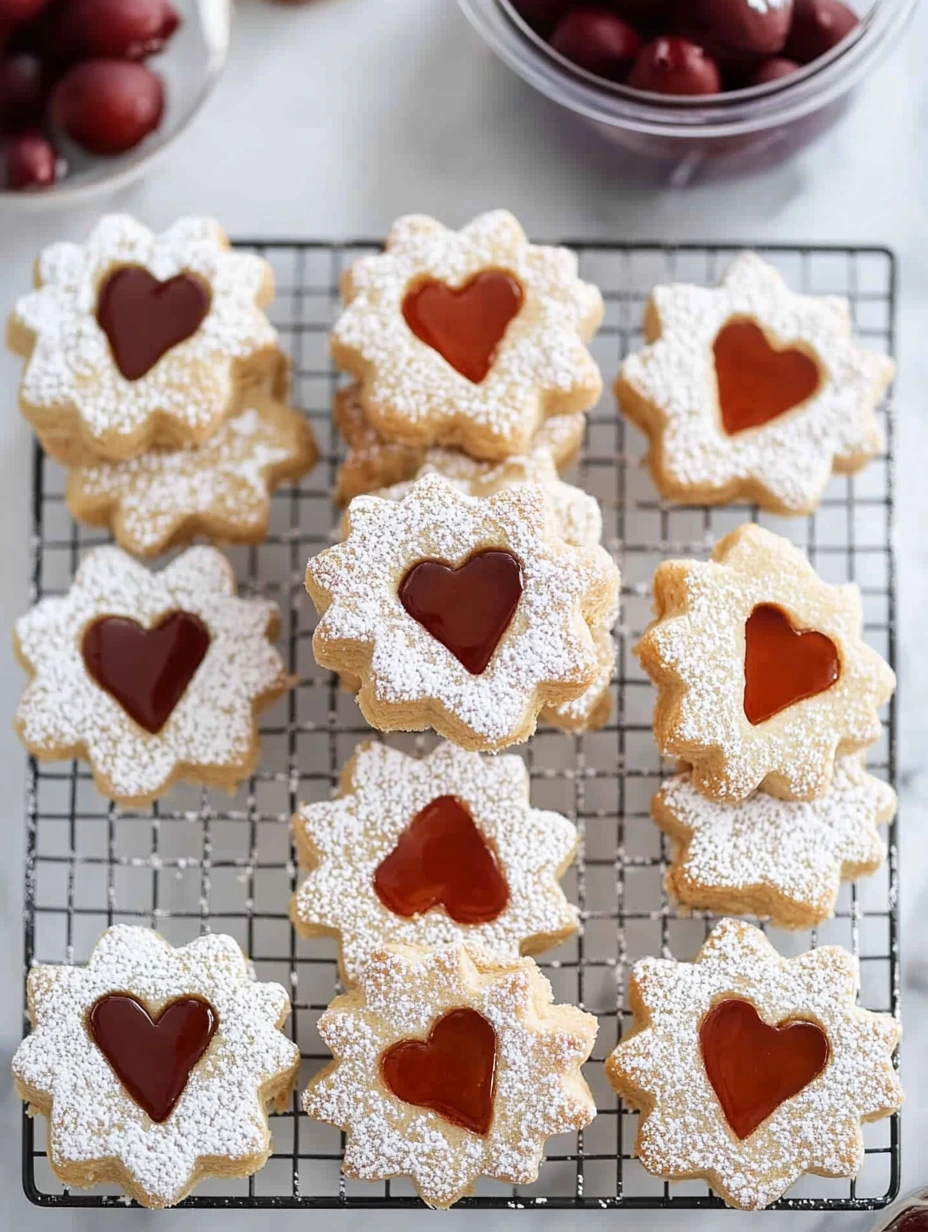 Heart-shaped Christmas LINZER cookies