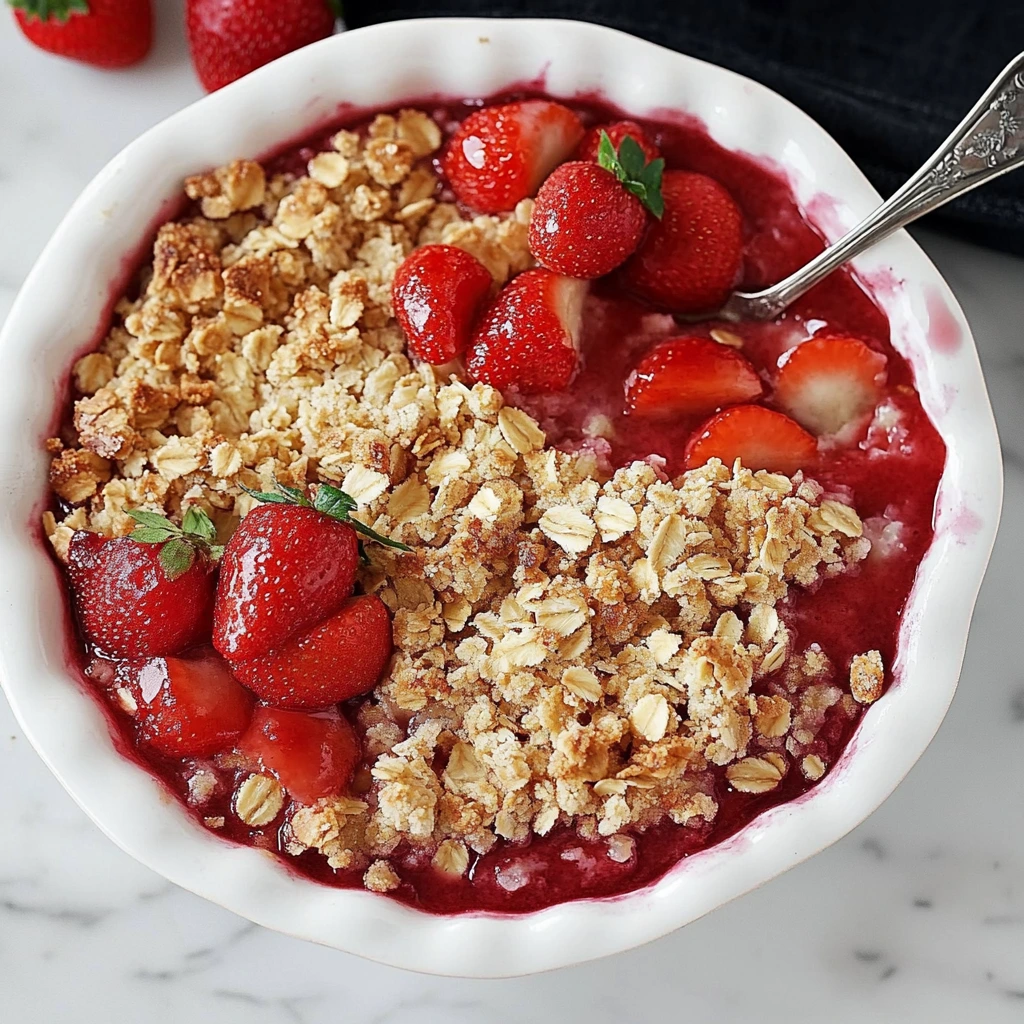 Strawberry crumble with oats