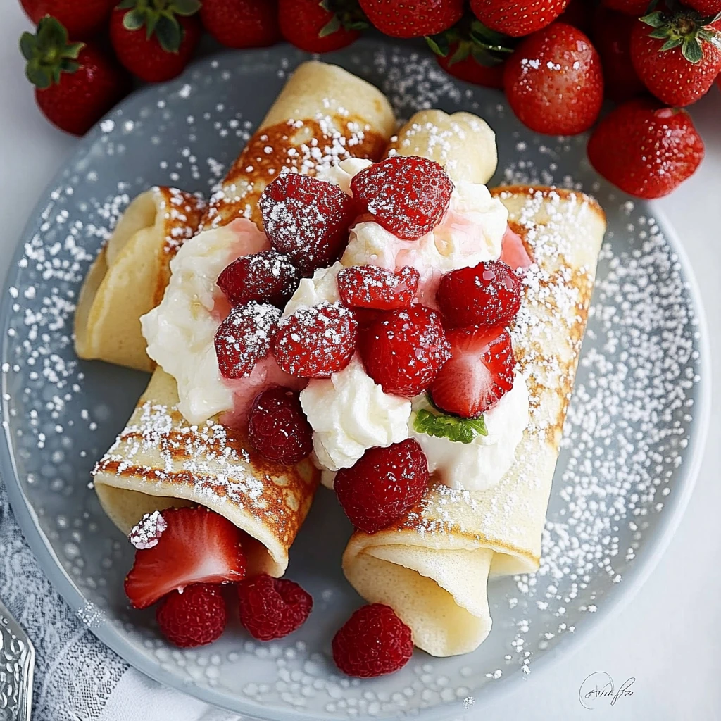 Strawberry cream crepes