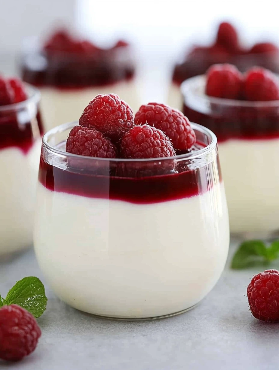 Raspberry panna cotta