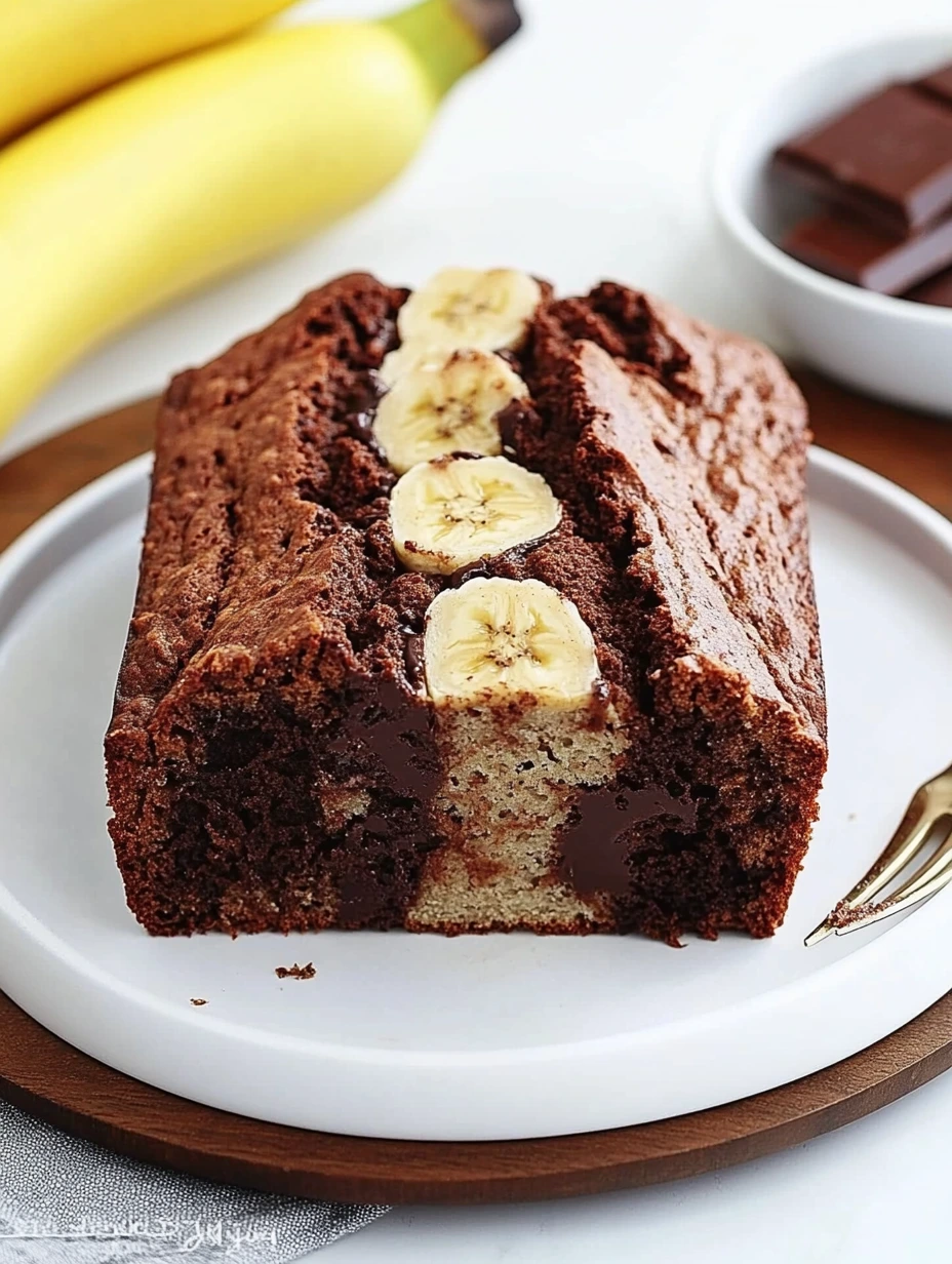Chocolate marbled banana bread
