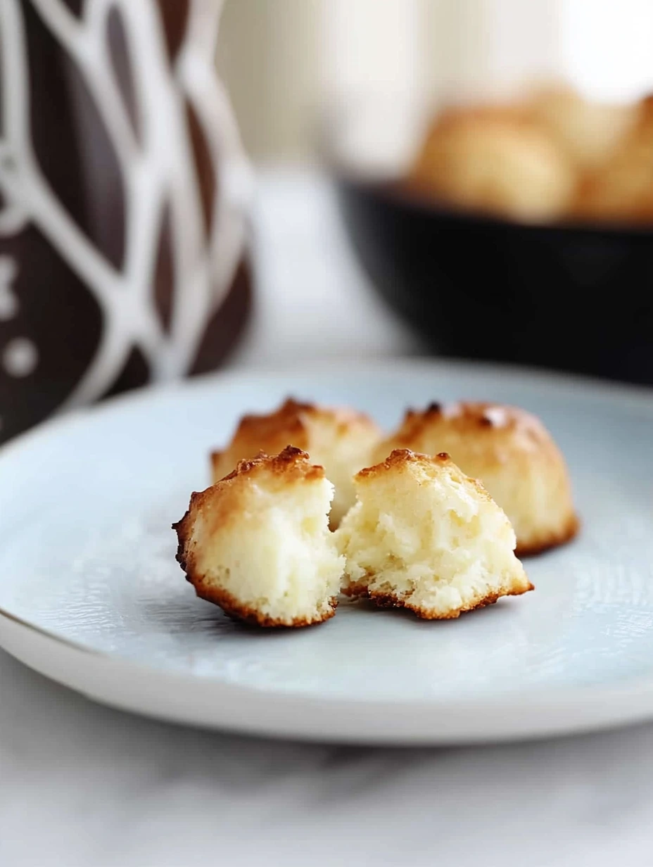 Cut coconut macaroons with condensed milk