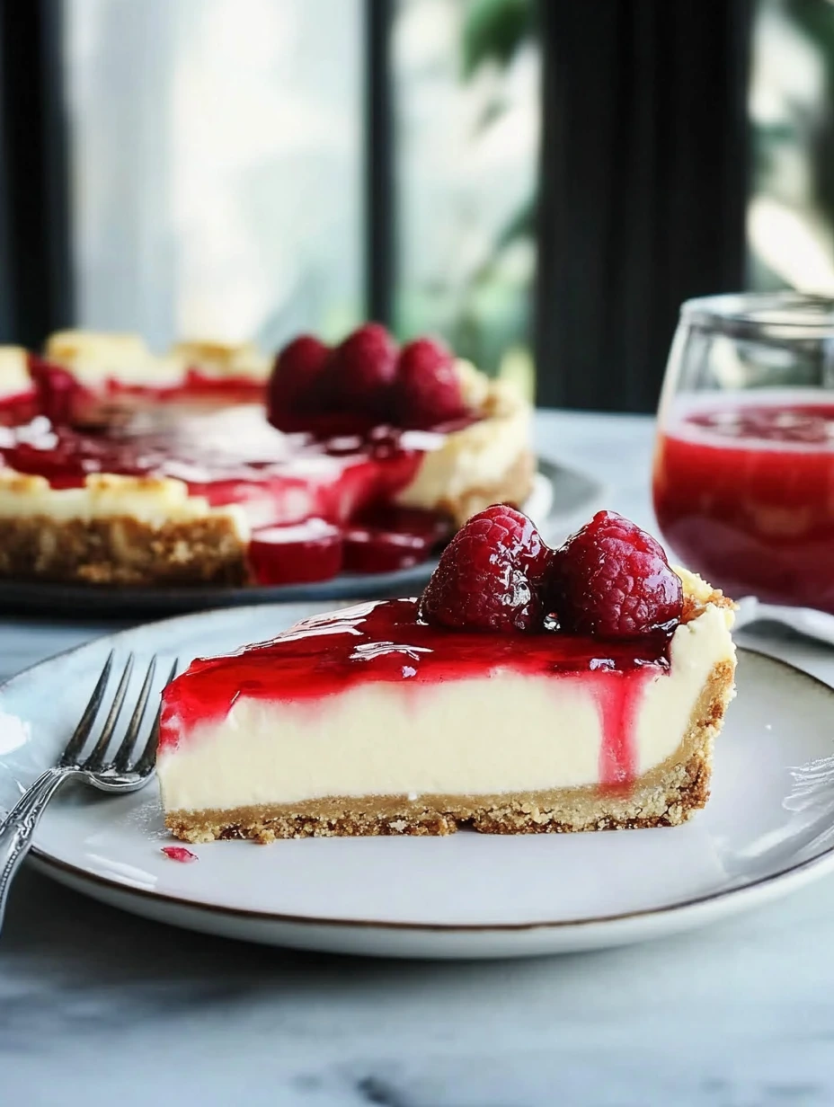 Cream cheese dessert with raspberry
