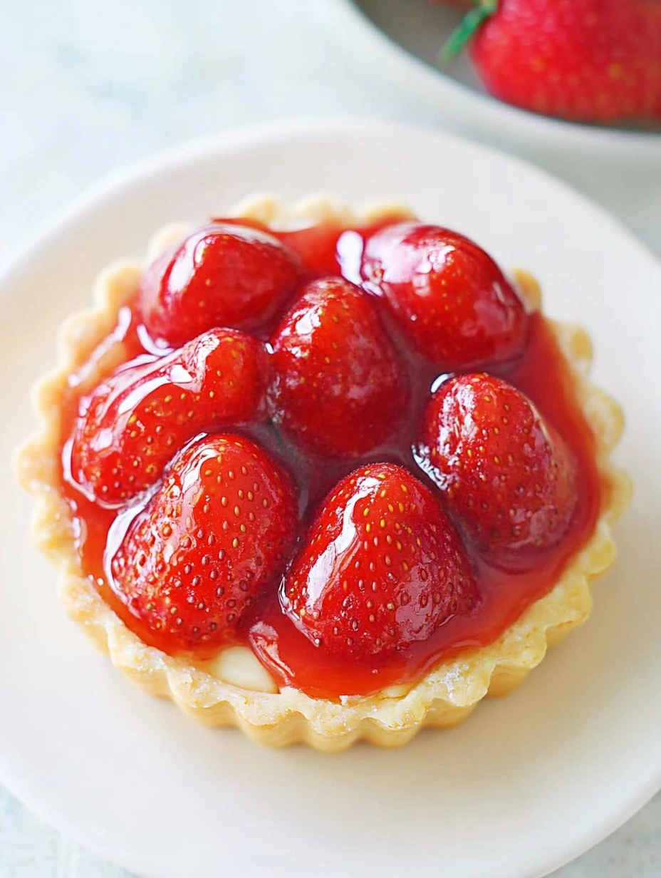 Ready to eat strawberry tarts with pastry cream