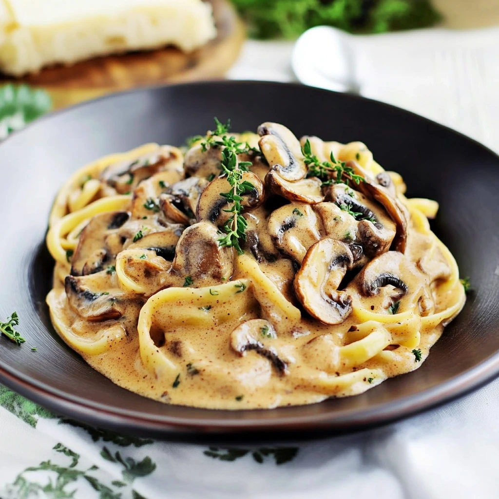 Creamy homemade mushroom pasta dish