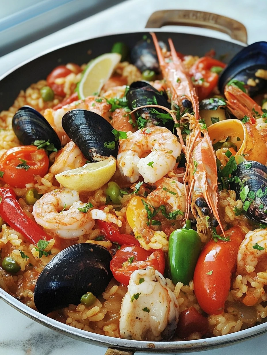 Seafood rice with vegetables