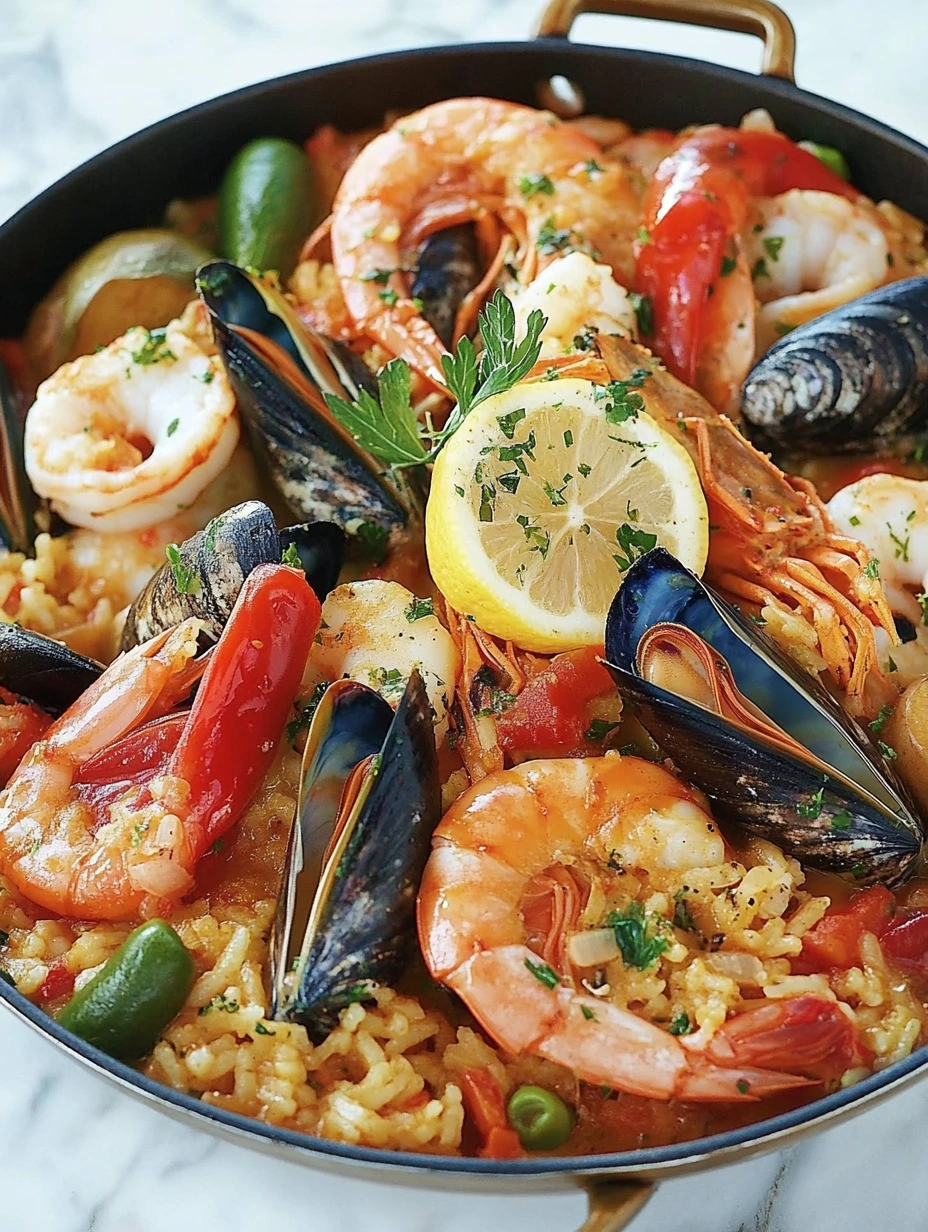 Delicious seafood rice with vegetables