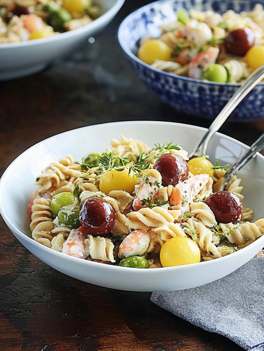 Easy tuna pasta salad with herb dressing