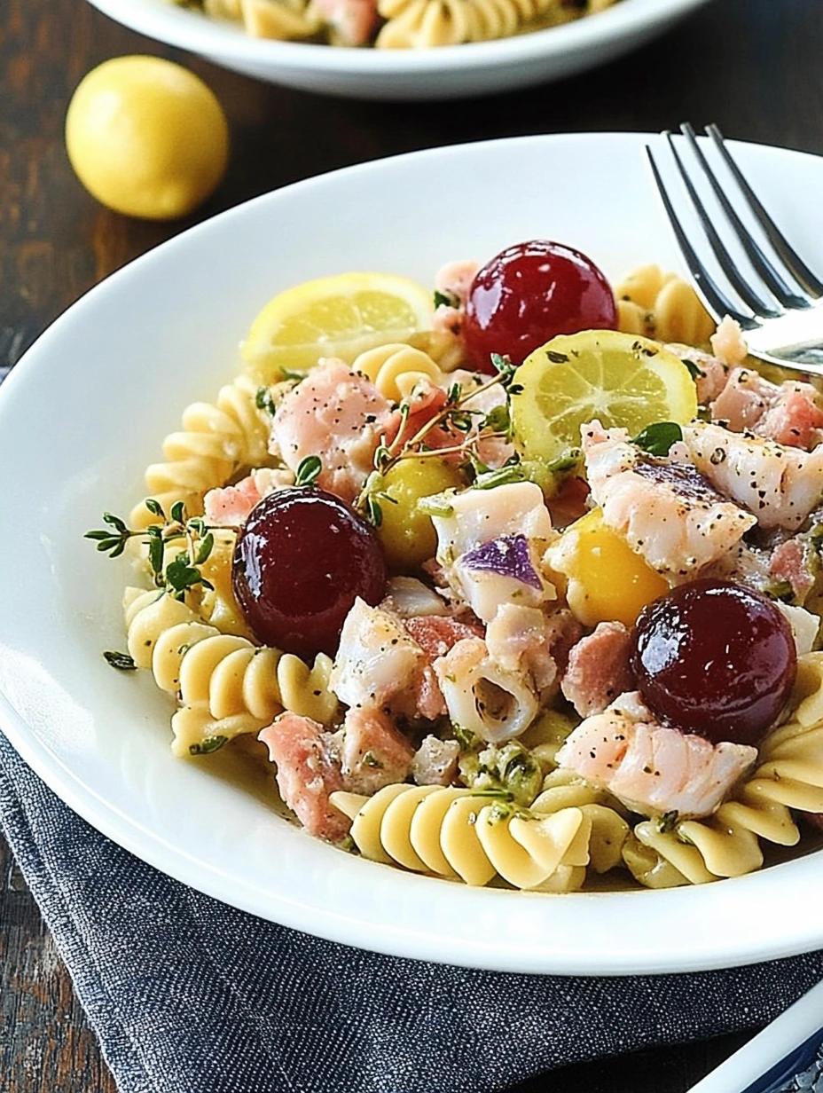 Tuna pasta salad with herbs