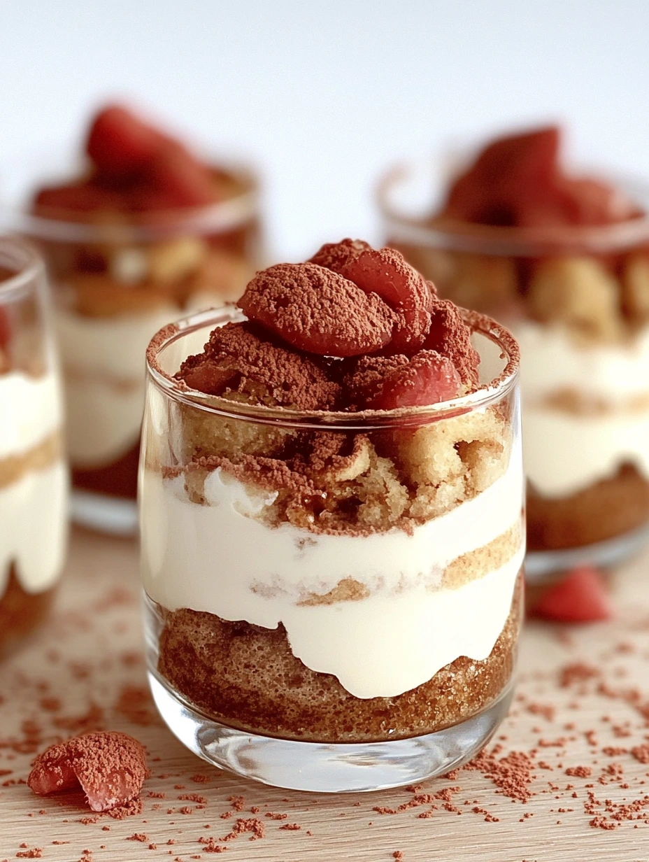 Easy to make strawberry speculoos tiramisu in glass cups