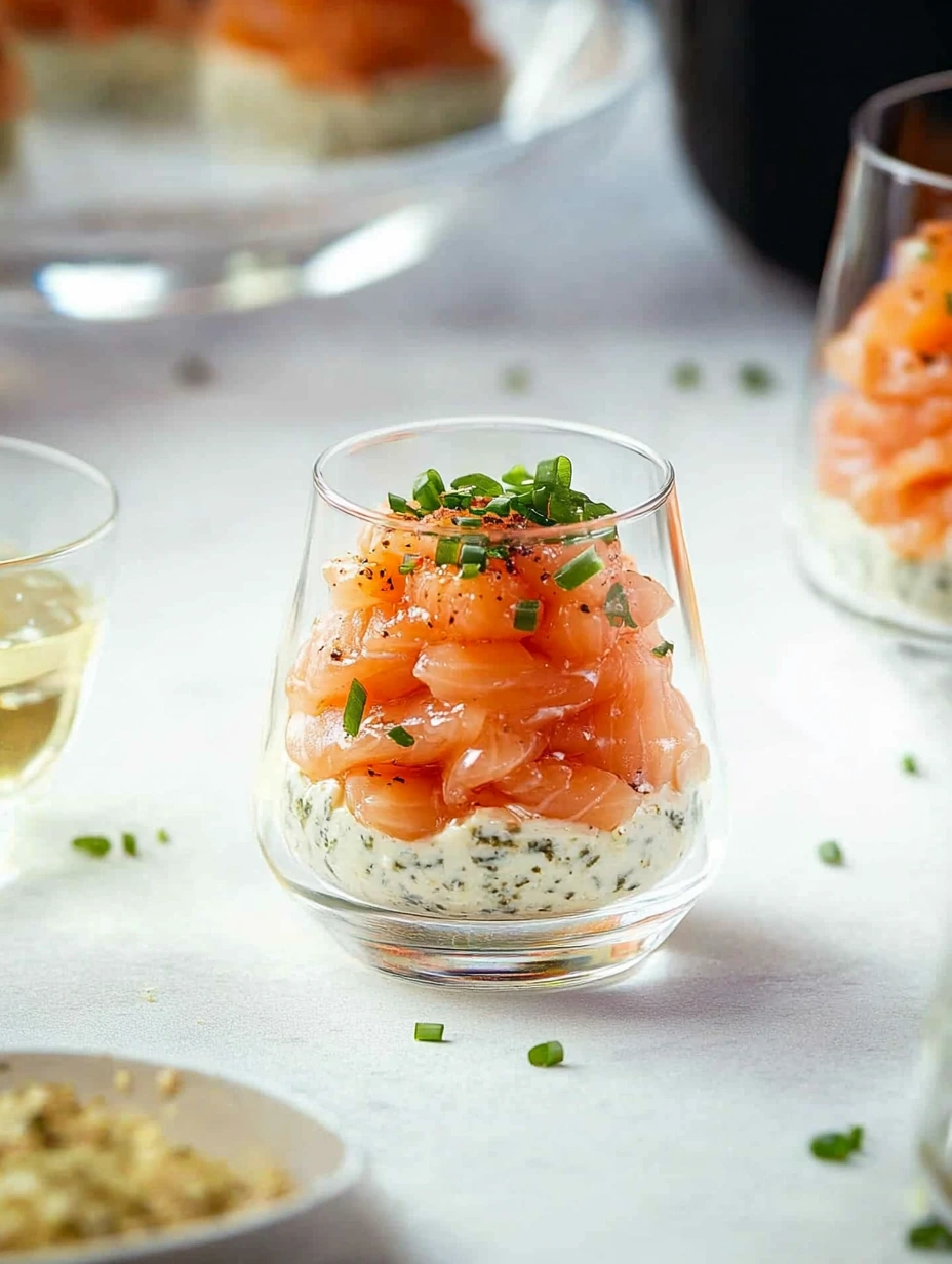 Easy smoked salmon appetizer cup