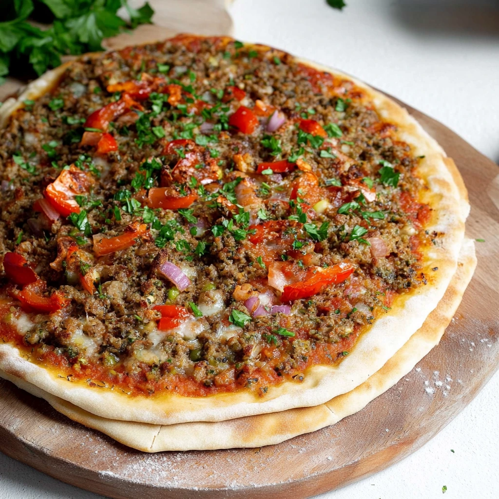 Amazing Turkish lahmacun flatbread