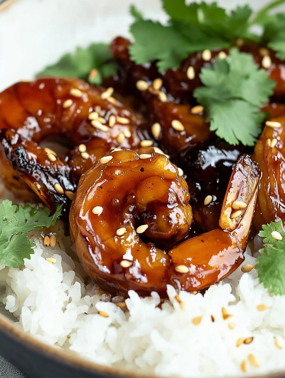 Serving Teriyaki Shrimp