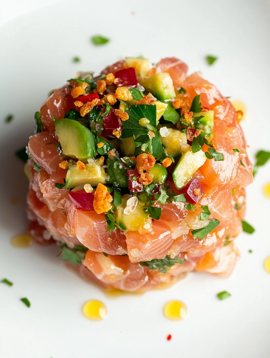Salmon tartare with avocado