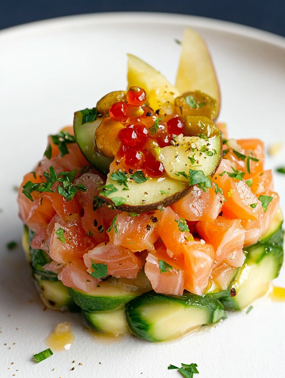 Delicious salmon tartare