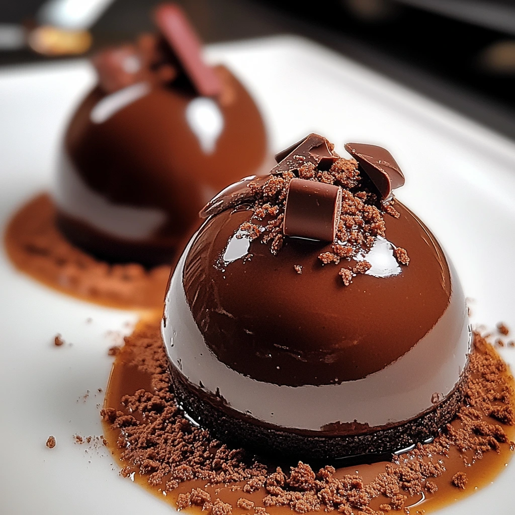 Chocolate mousse in dome form