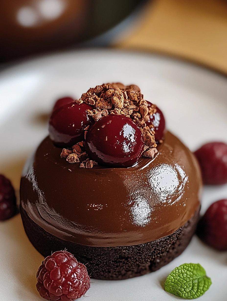 Chocolate mousse dome creation
