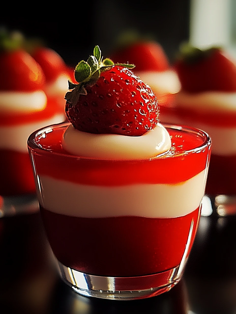 Strawberry jelly dessert cups