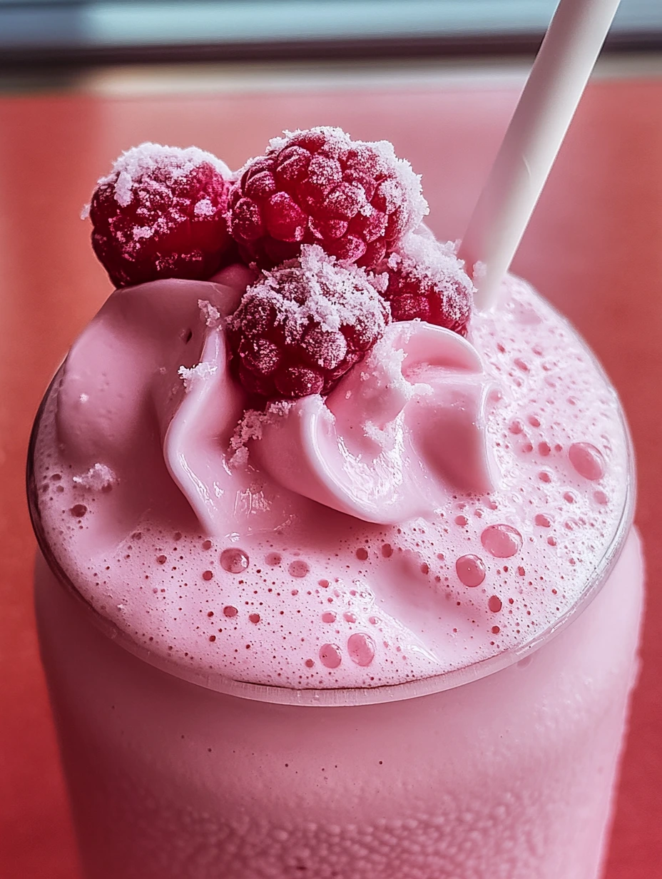 Cool strawberry milkshake