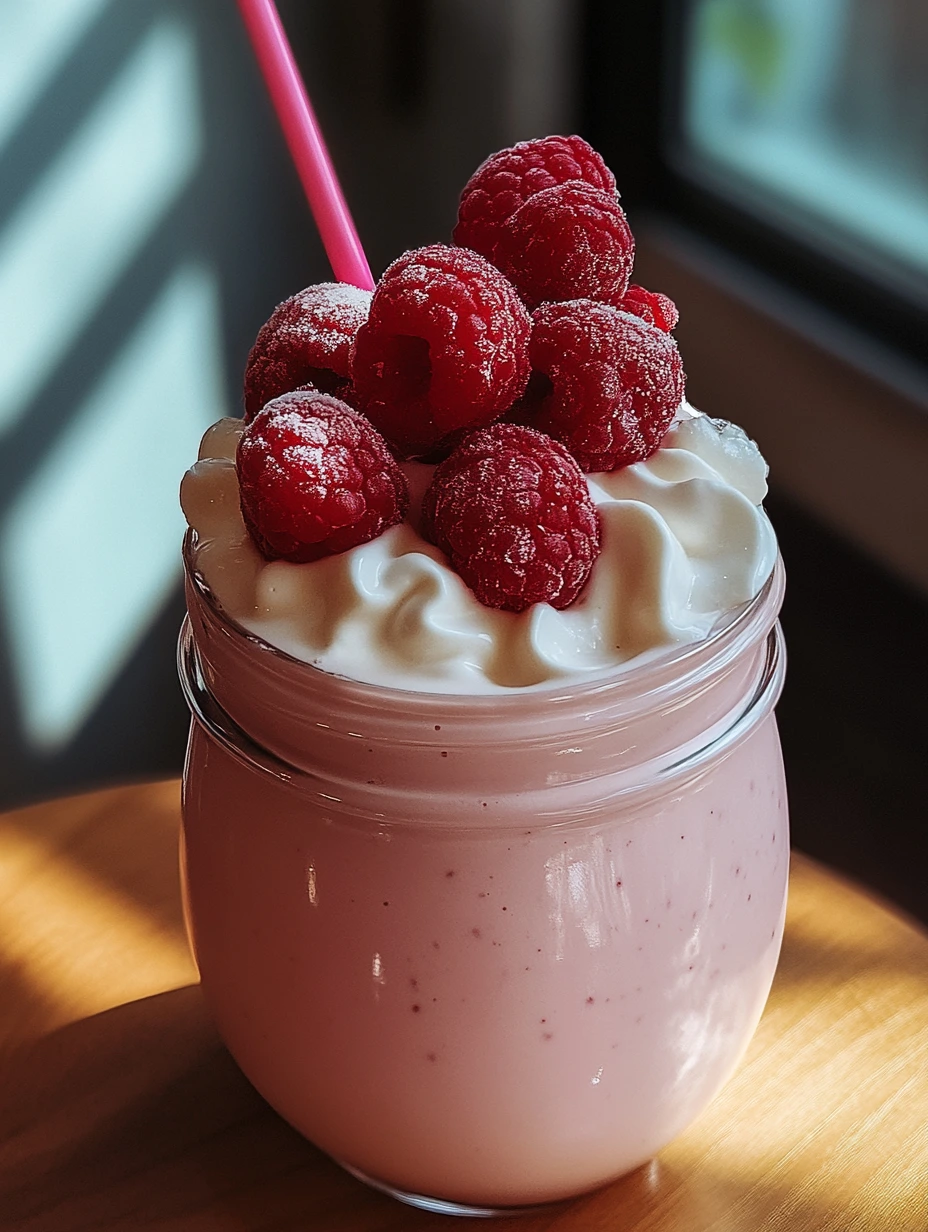 Strawberry and raspberry milkshake