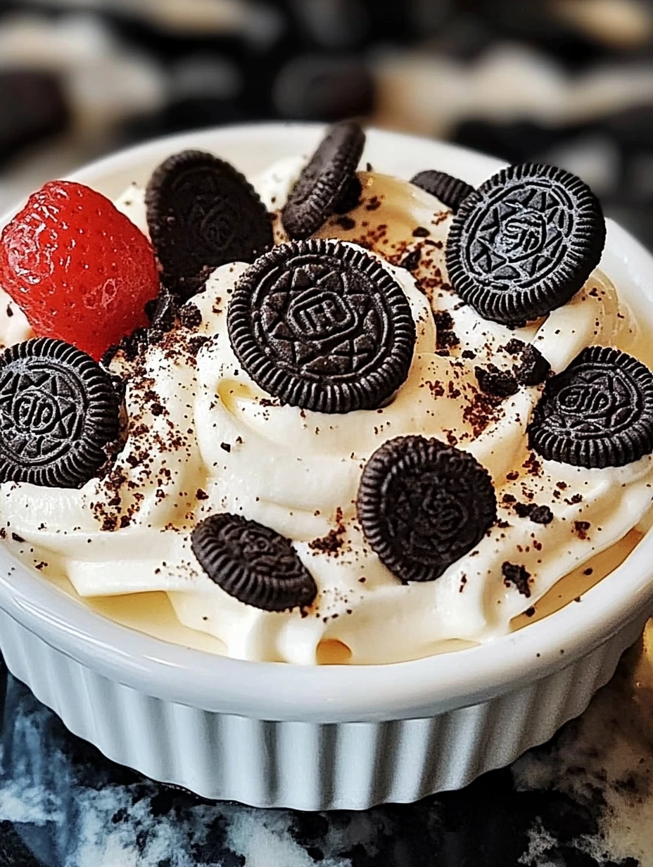 Oreo Cheesecake Dip with strawberry