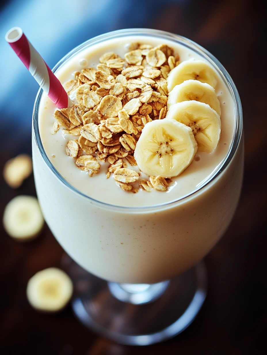 Banana milkshake topped with seeds