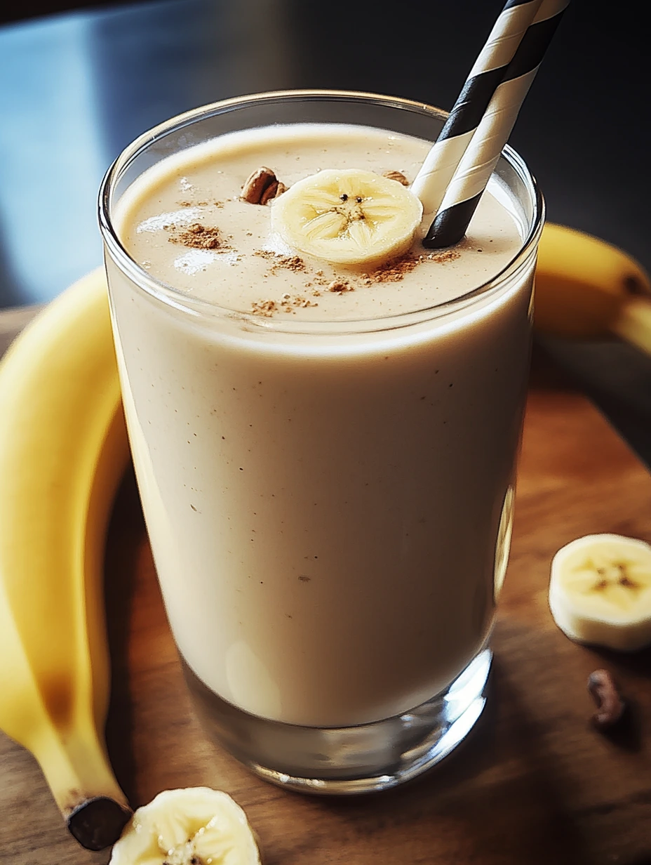 Easy banana milkshake ready to enjoy