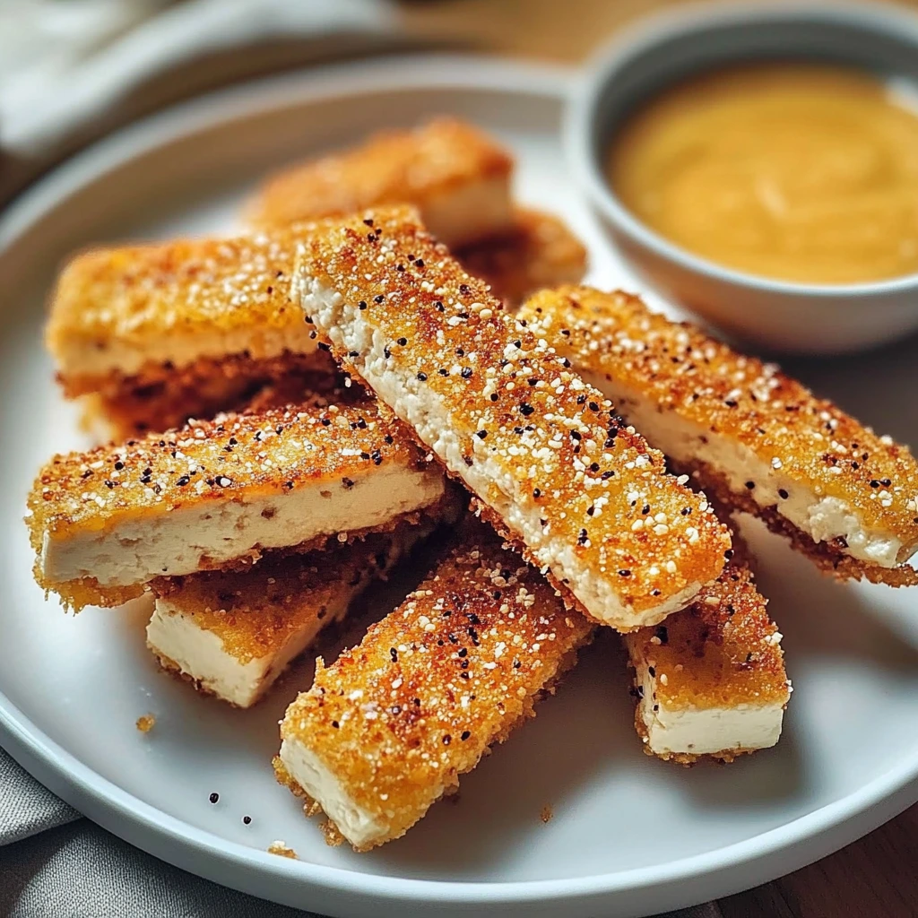 Crispy Tofu with Honey Mustard Dipping Sauce