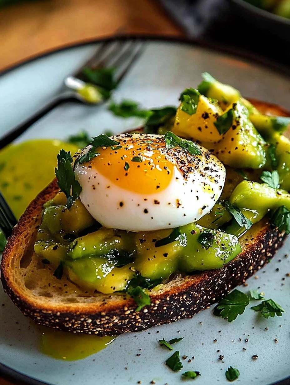 Avocado toast with poached egg perfect for breakfast