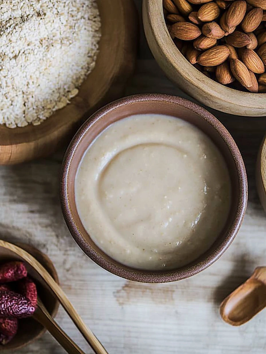 Healthy barley Talbina porridge