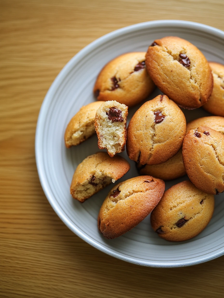 Soft chocolate madeleines