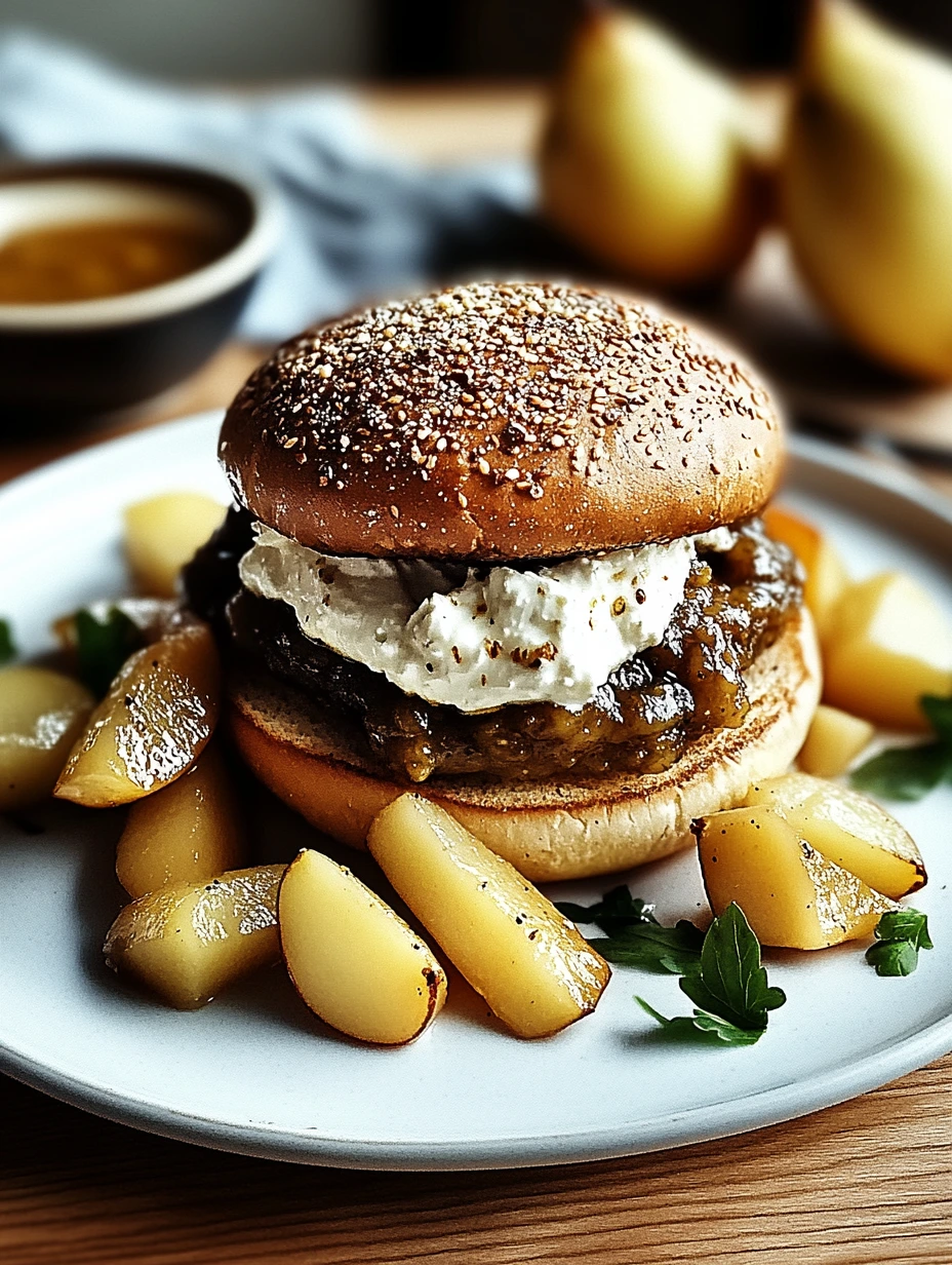 Pear and Goat Cheese Burger