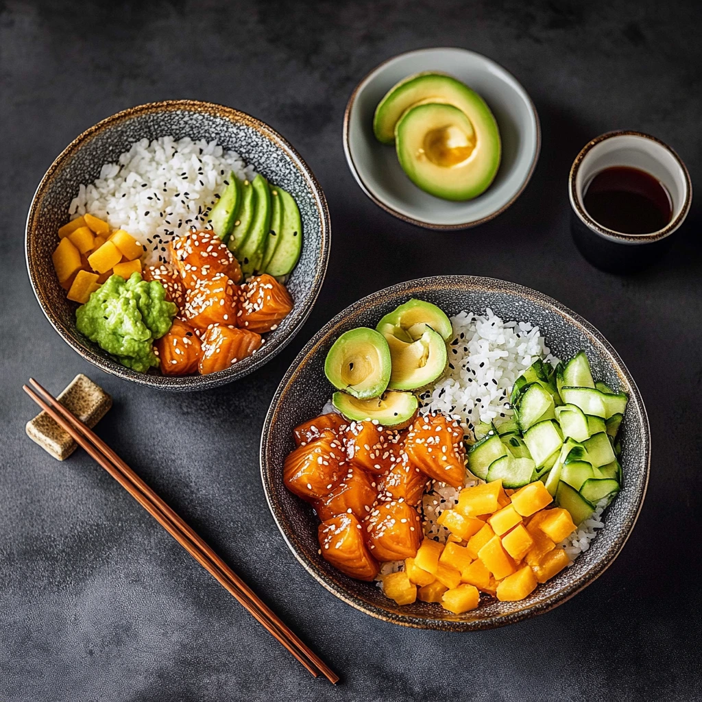 colorful poke bowl