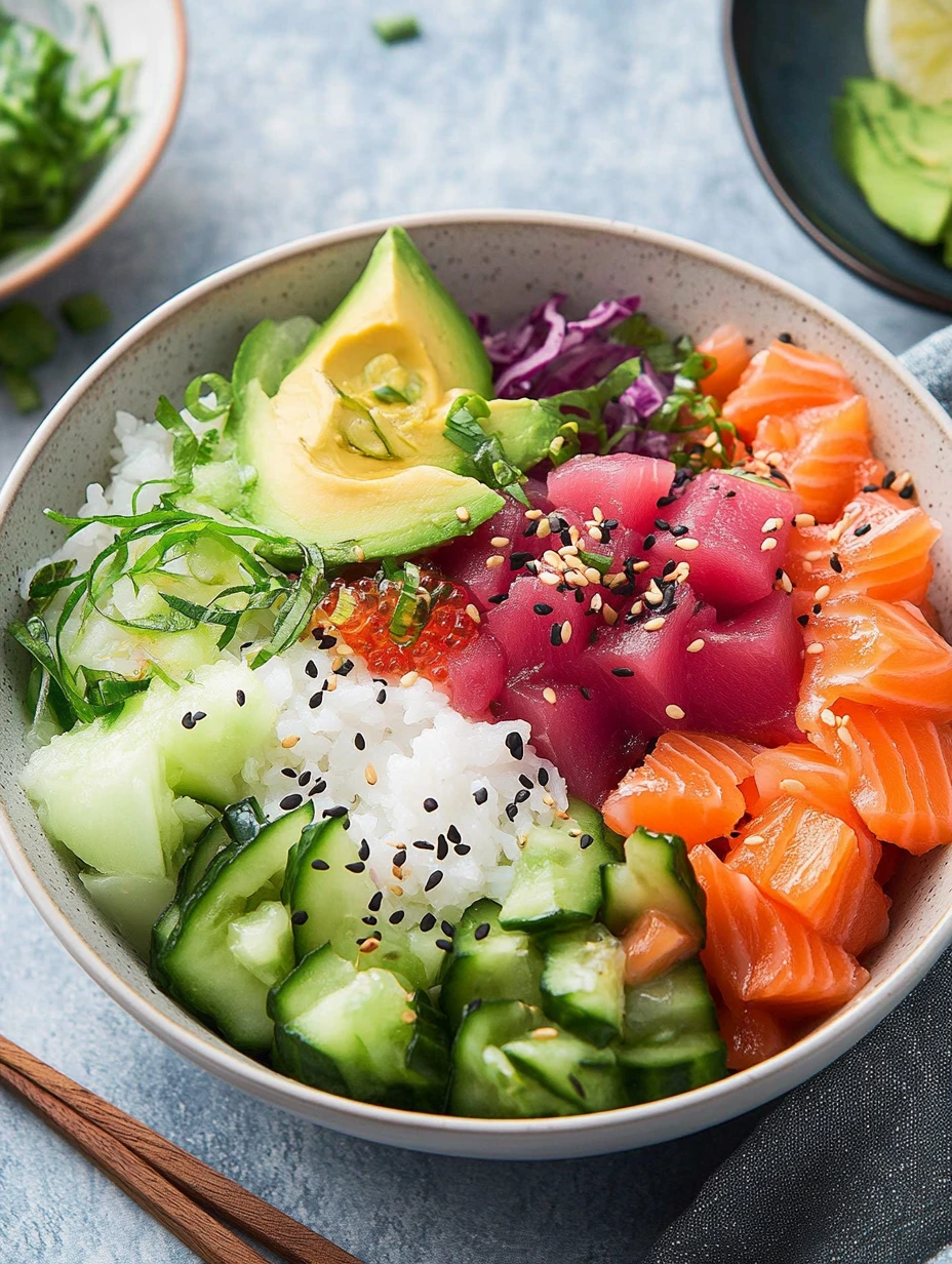 colorful poke bowl