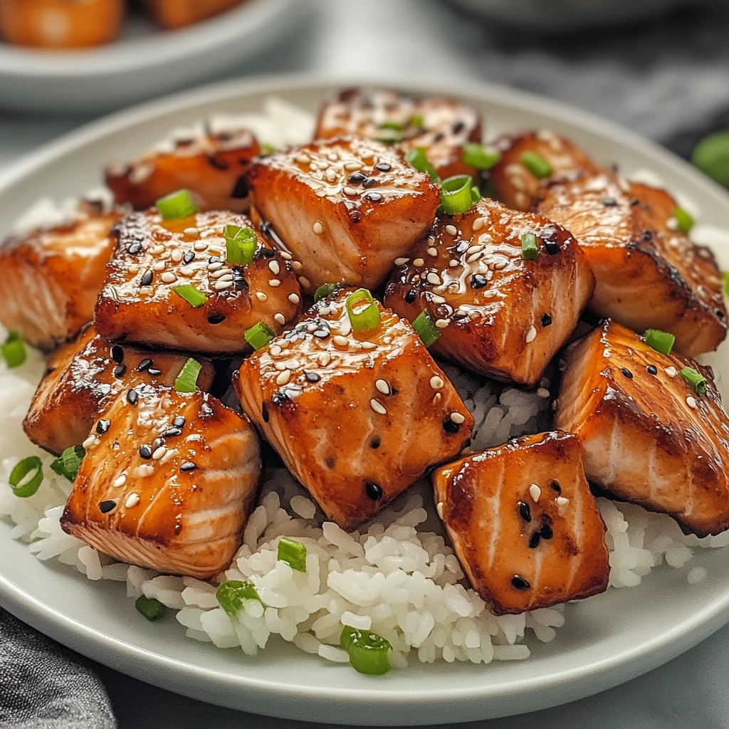 Honey Garlic Salmon Bites