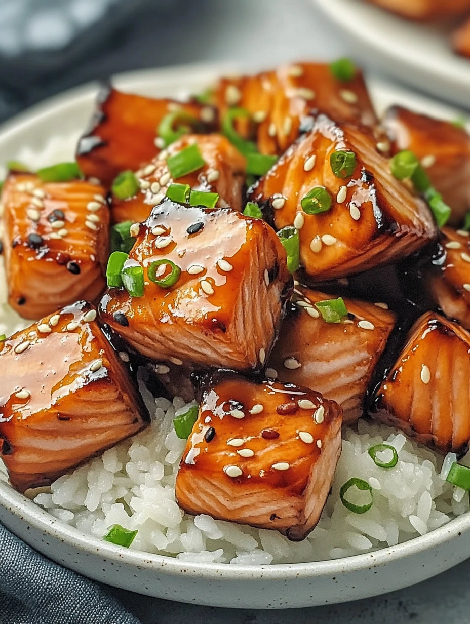 Honey Garlic Salmon Bites