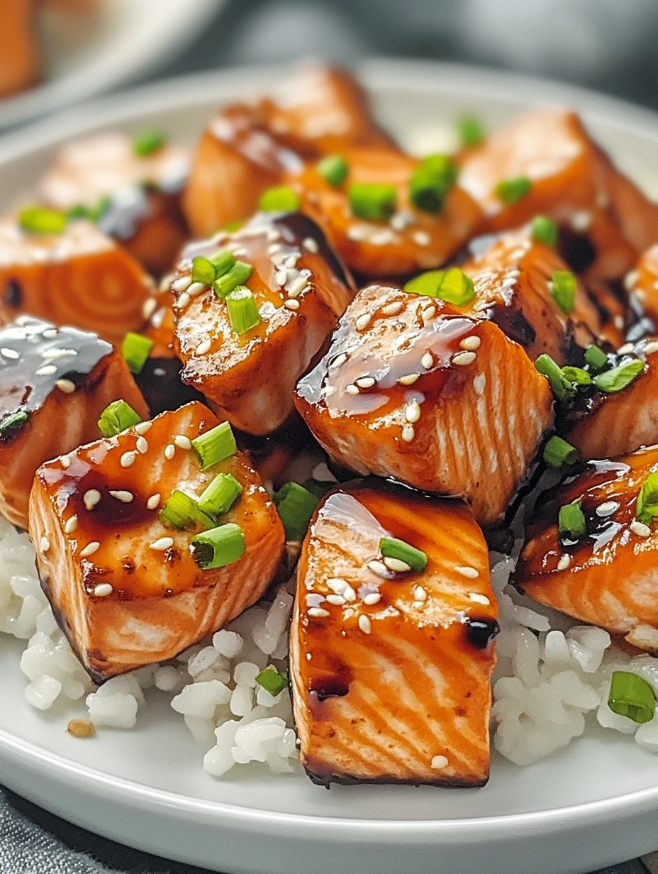 Salmon Bites with rice
