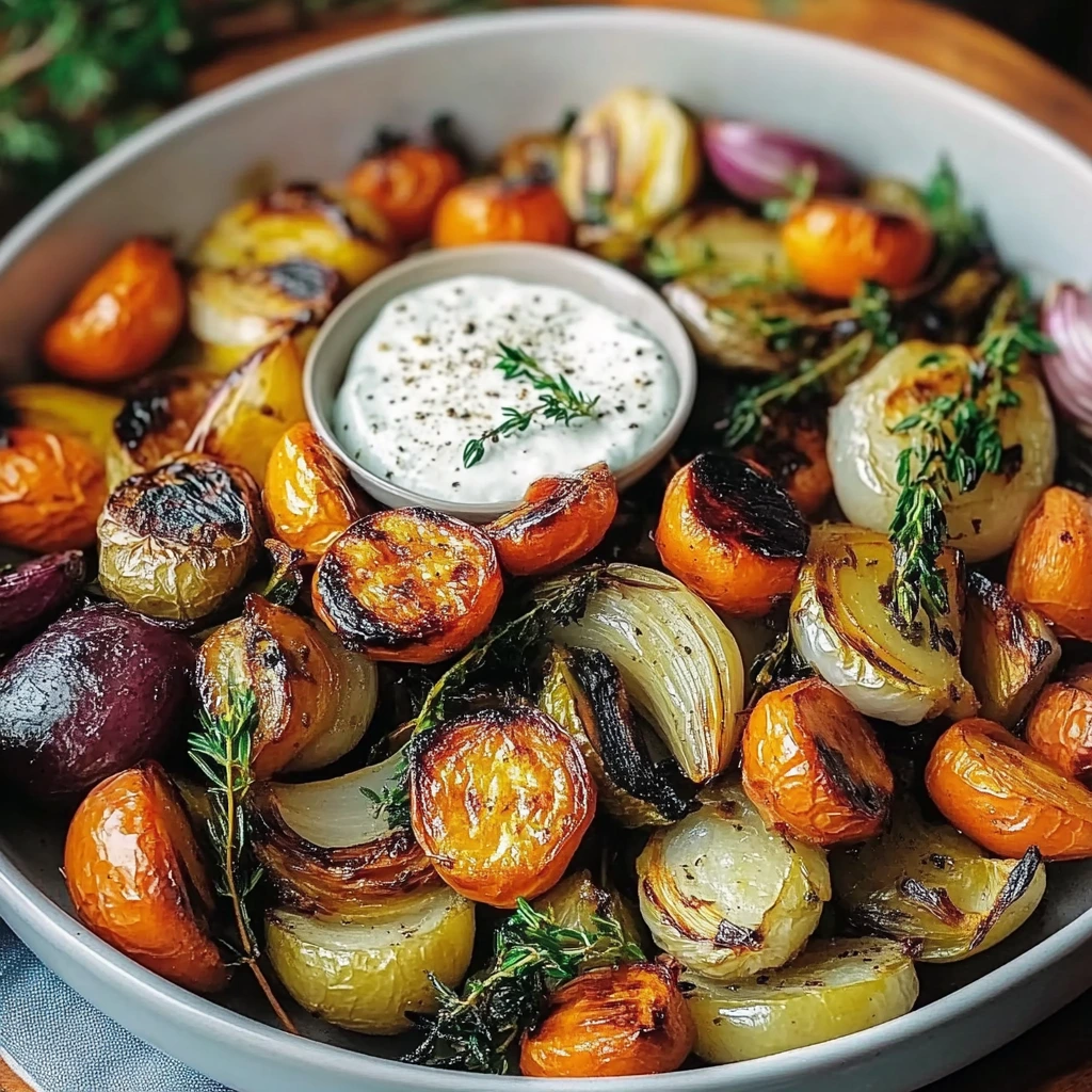 Warm roasted winter veggies