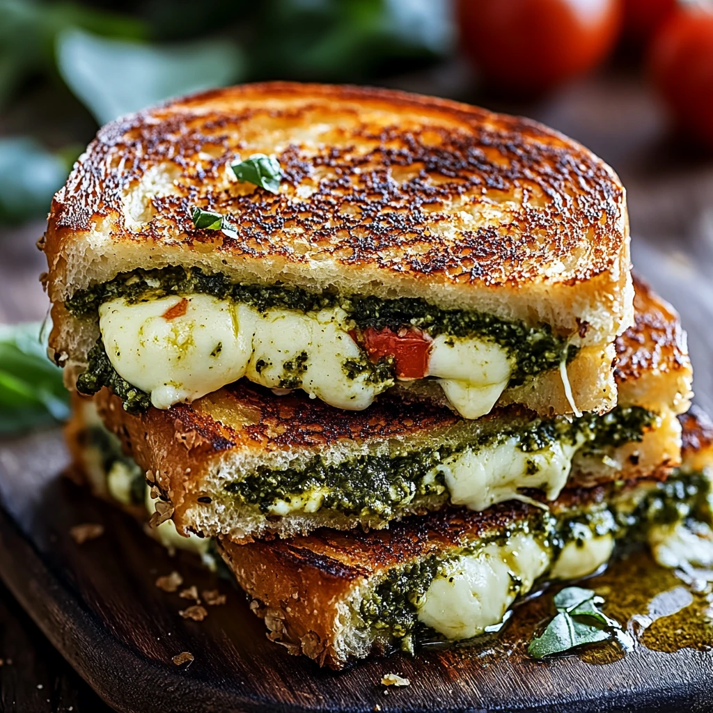 Melty Mediterranean Toast with Mozzarella and Pesto