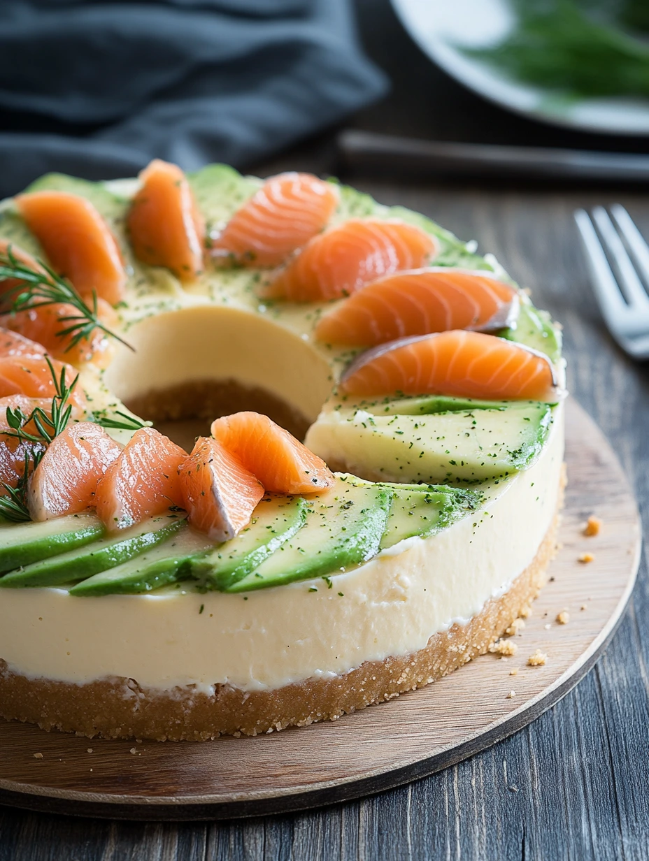 Savory Avocado and Salmon Cheesecake, easy