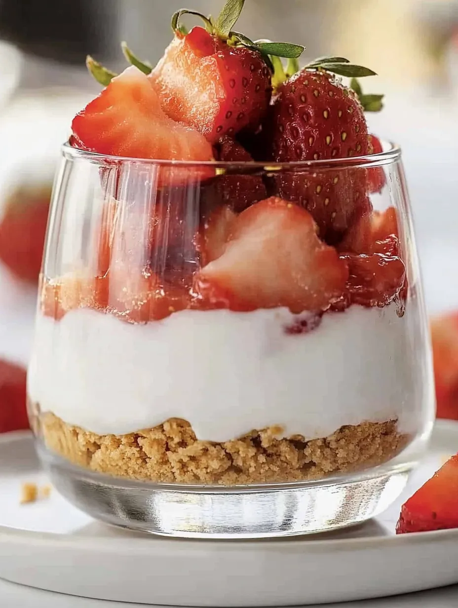 Quick strawberry-yogurt dessert in glass – Perfect for summer