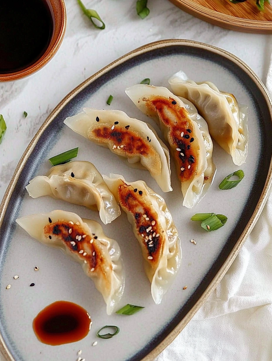 Plate of vegetable gyozas