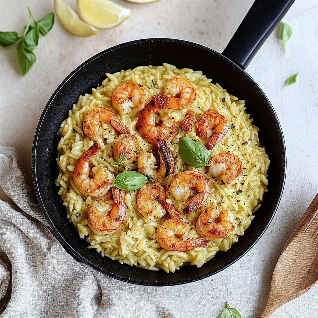 Shrimp Orzo with Paprika