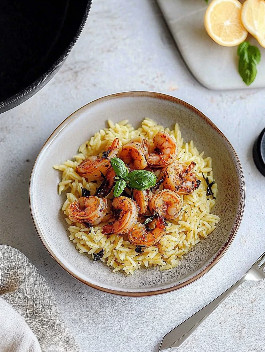 Orzo and shrimp family meal