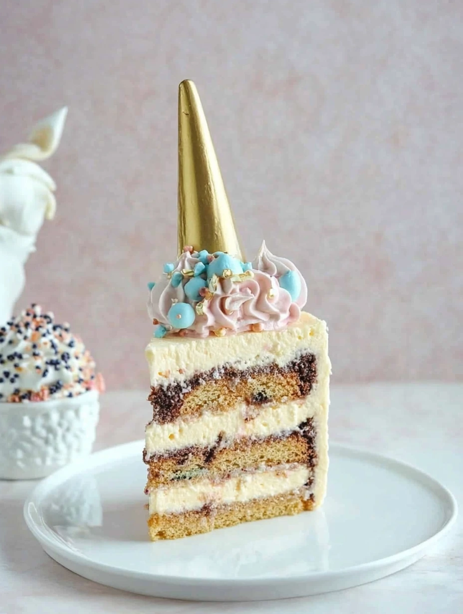A slice of Unicorn cake
