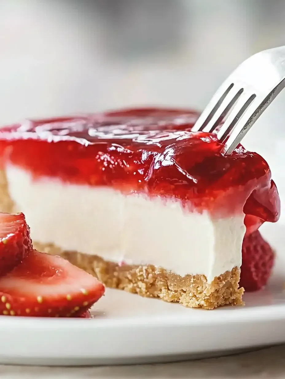 Creamy strawberry cake with vanilla cream no-bake